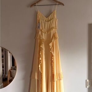 Sea New York Yellow Maxi Dress with Ruffles
